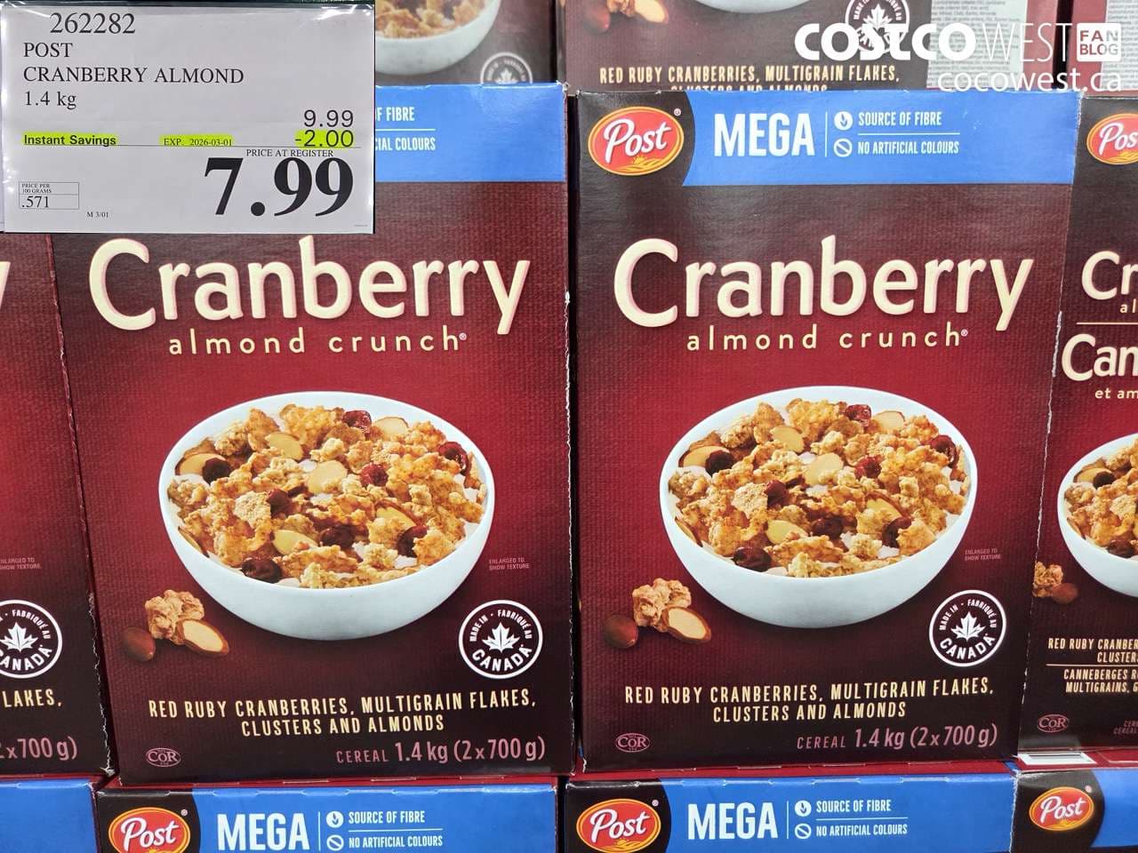 POST CRANBERRY ALMOND 1.4 kg