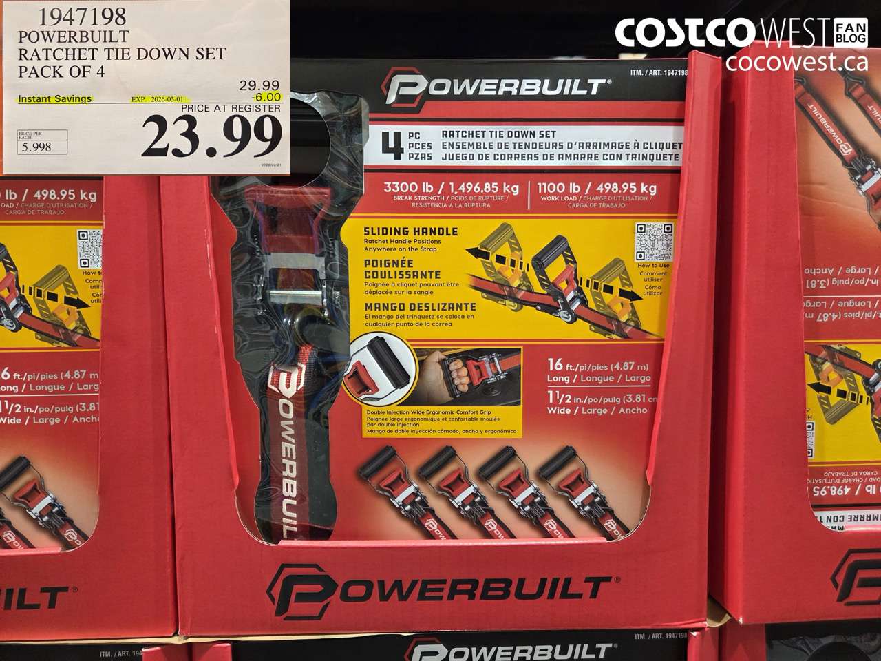 powerbuilt ratchet tie down set pack of 4