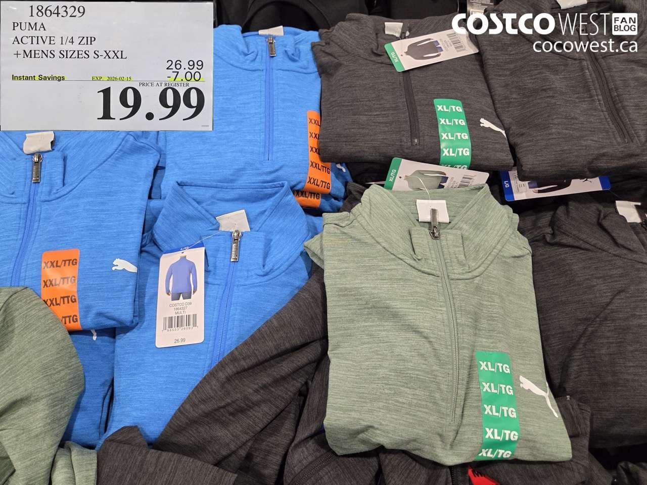 PUMA ACTIVE 1/4 ZIP + MENS SIZES S-XXL