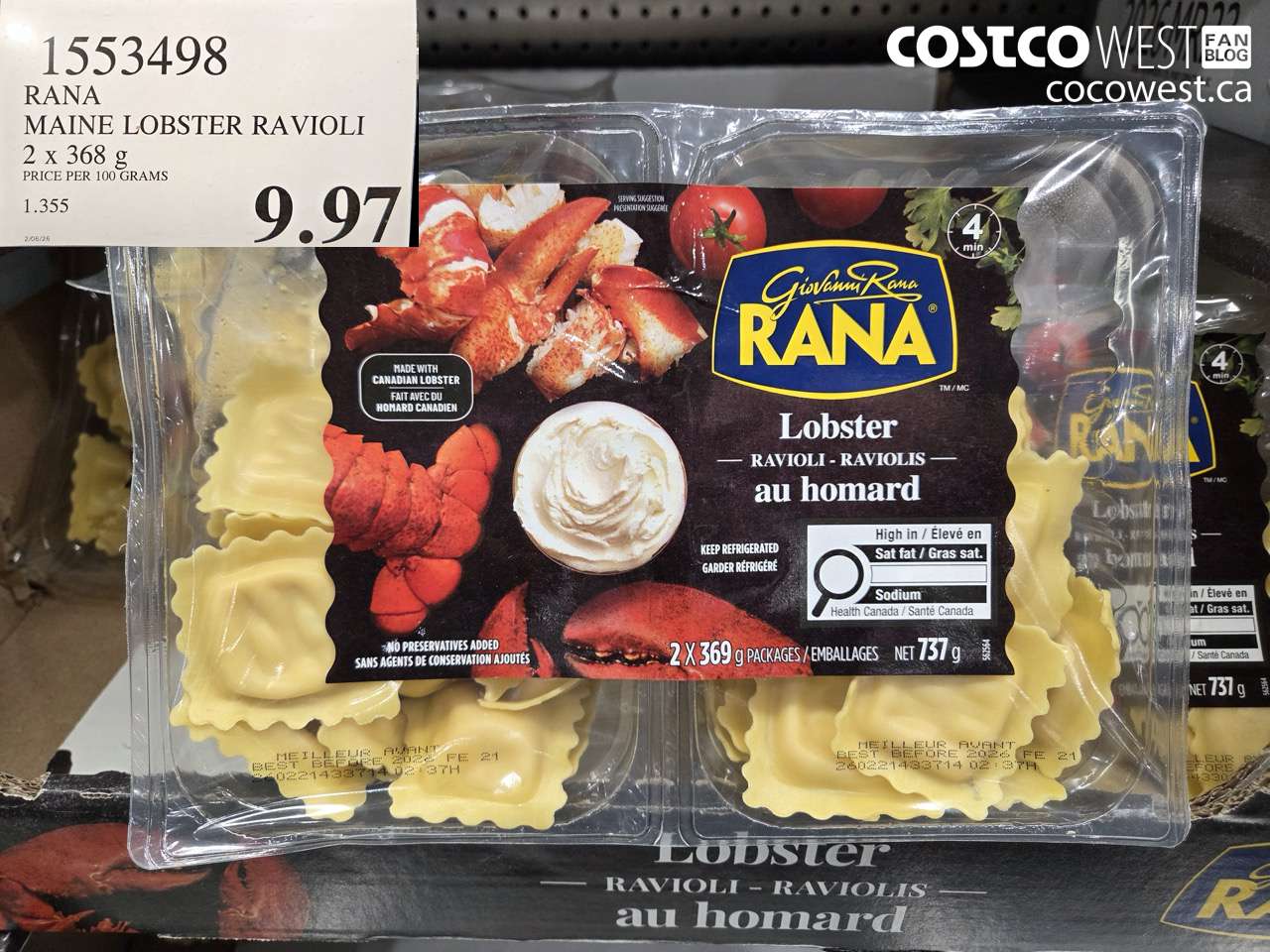 RANA MAINE LOBSTER RAVIOLI 2 x 36g