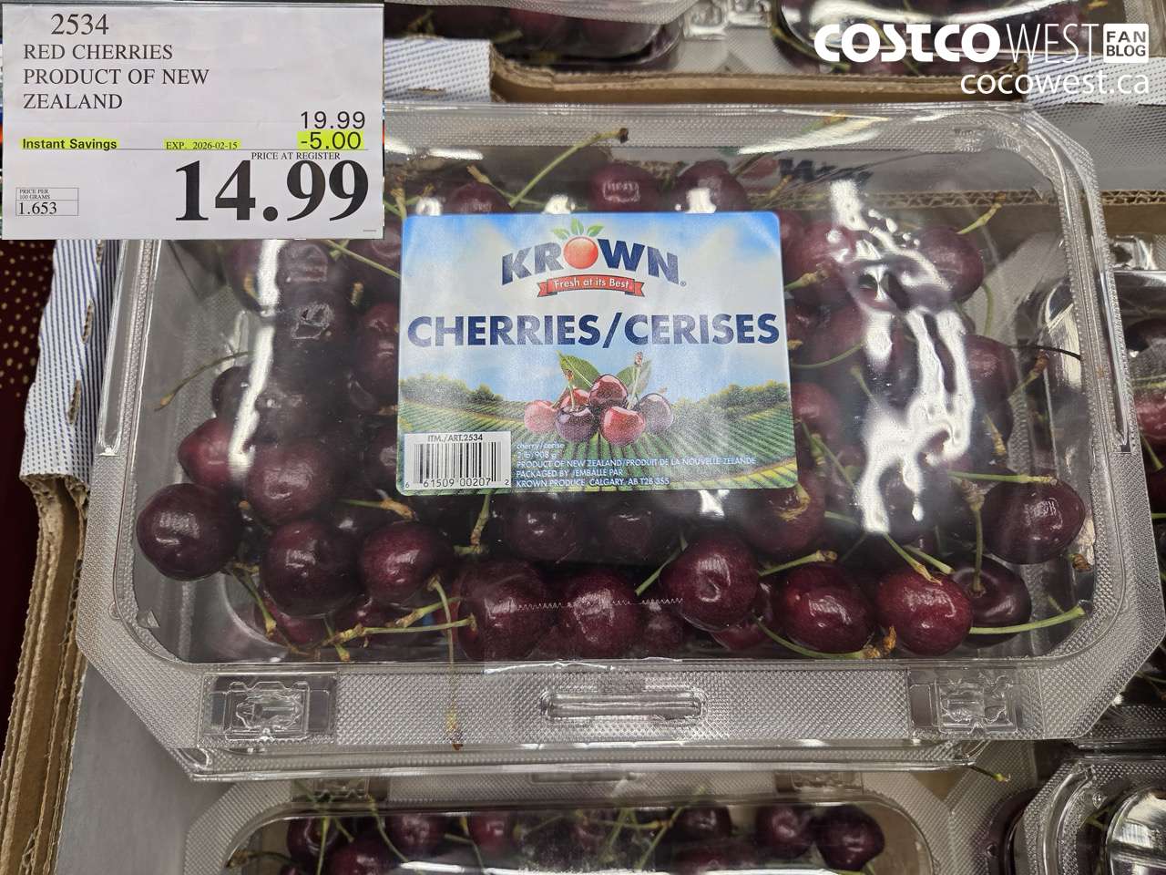 RED CHERRIES PRODUCT OF NEW ZEALAND