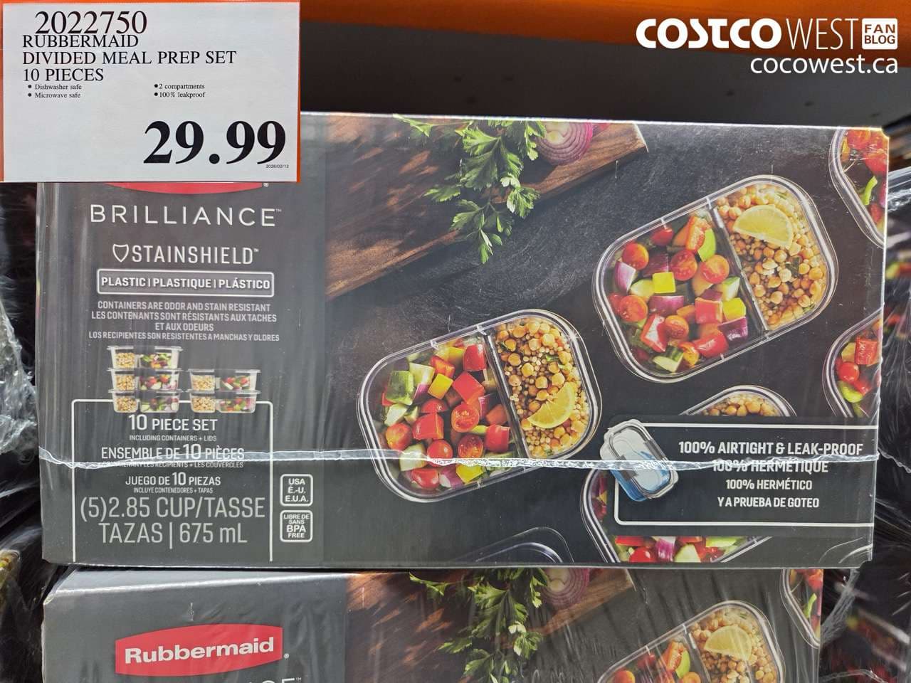 RUBBERMAID DIVIDED MEAL PREP SET 10 PIECES