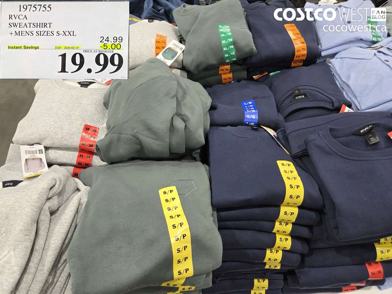 RVCA SWEATSHIRT MENS SIZES S-XXL