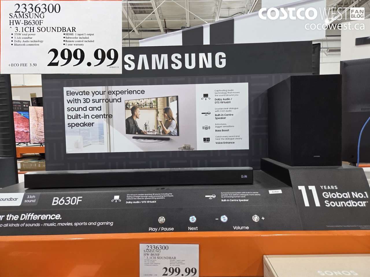 SAMSUNG HW-B630F 3.1CH SOUNDBAR