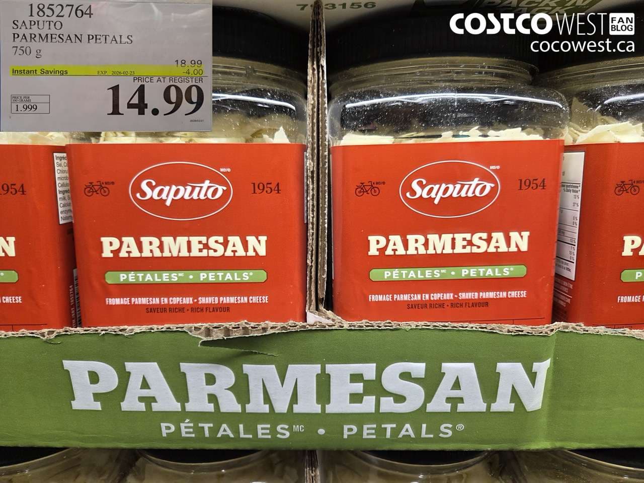 saputo parmesan petals 750 g