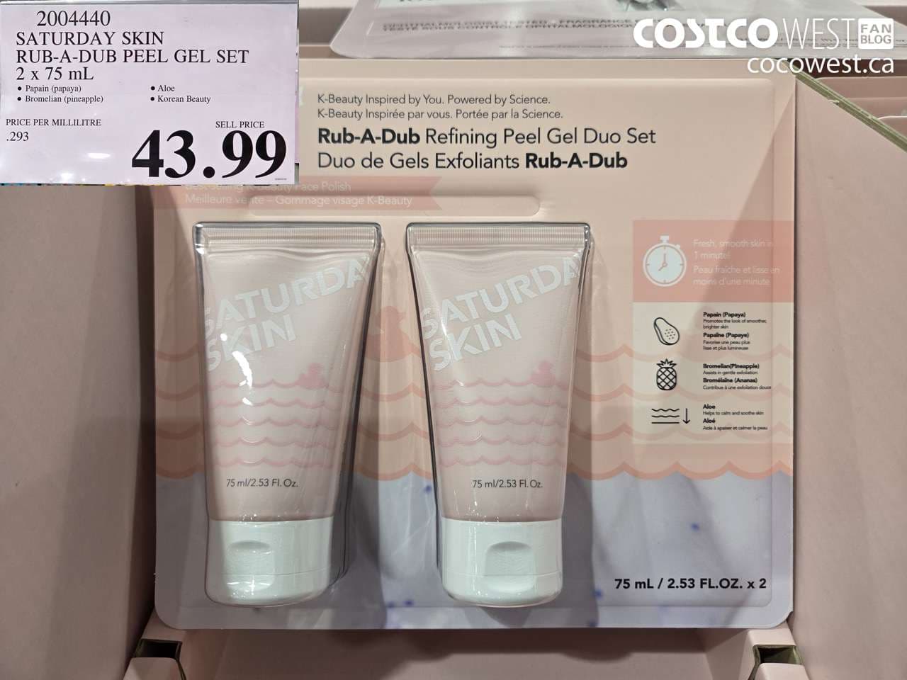 saturday skin rubadub peel gel set 2 x 75 ml