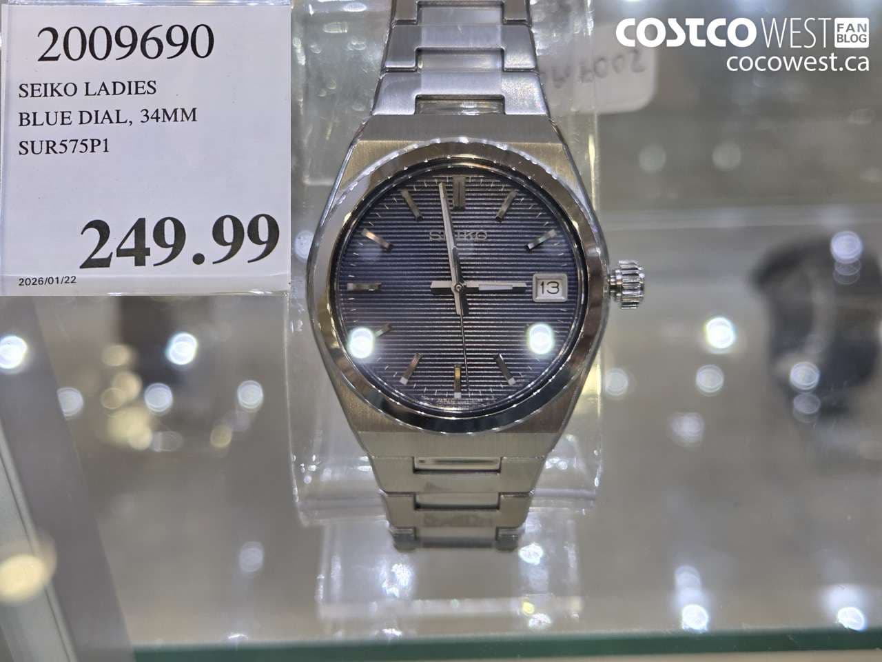 SEIKO LADIES BLUE DIAL, 34MM SUR575P1