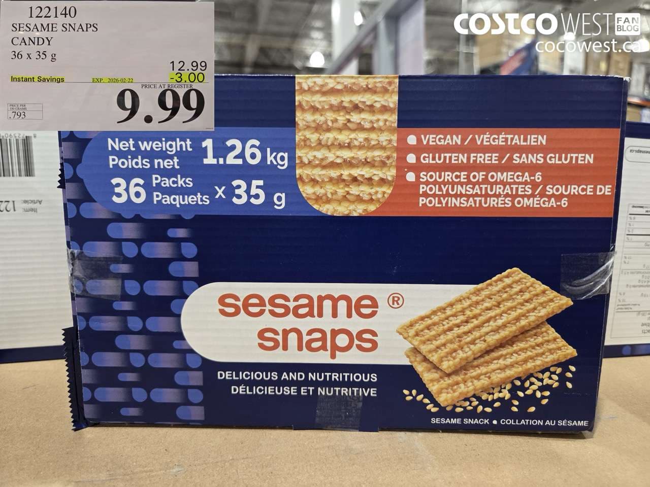 SESAME SNAPS CANDY 26 X 35G