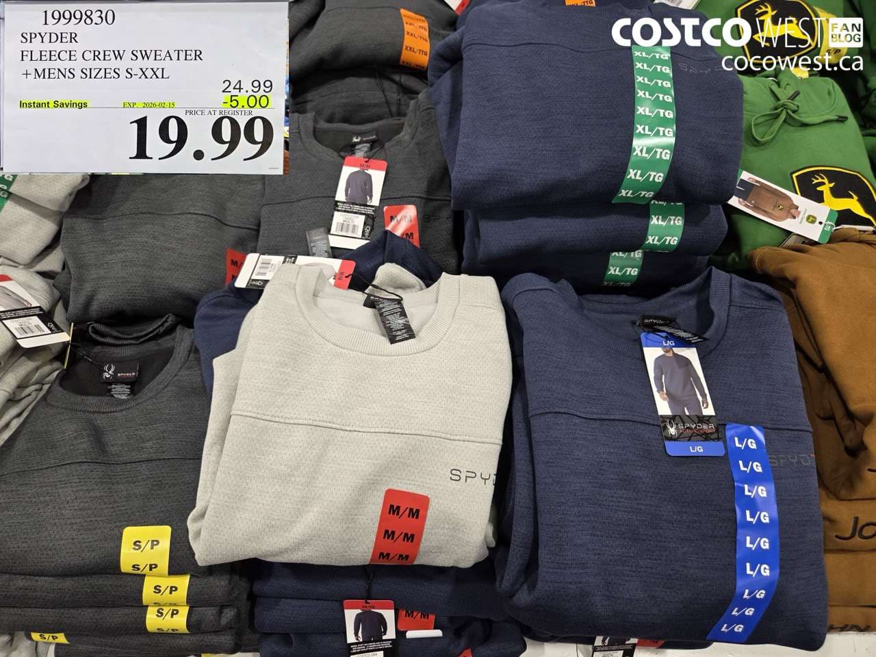 SPYDER FLEECE CREW SWEATER MENS SIZES S-XXL