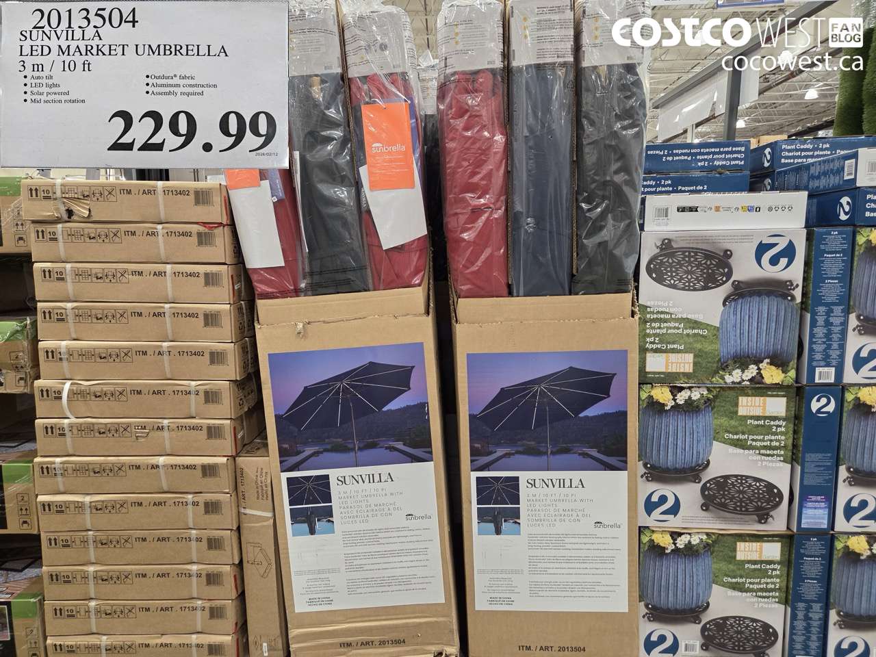 sunvilla led market umbrella 3 m  10 ft