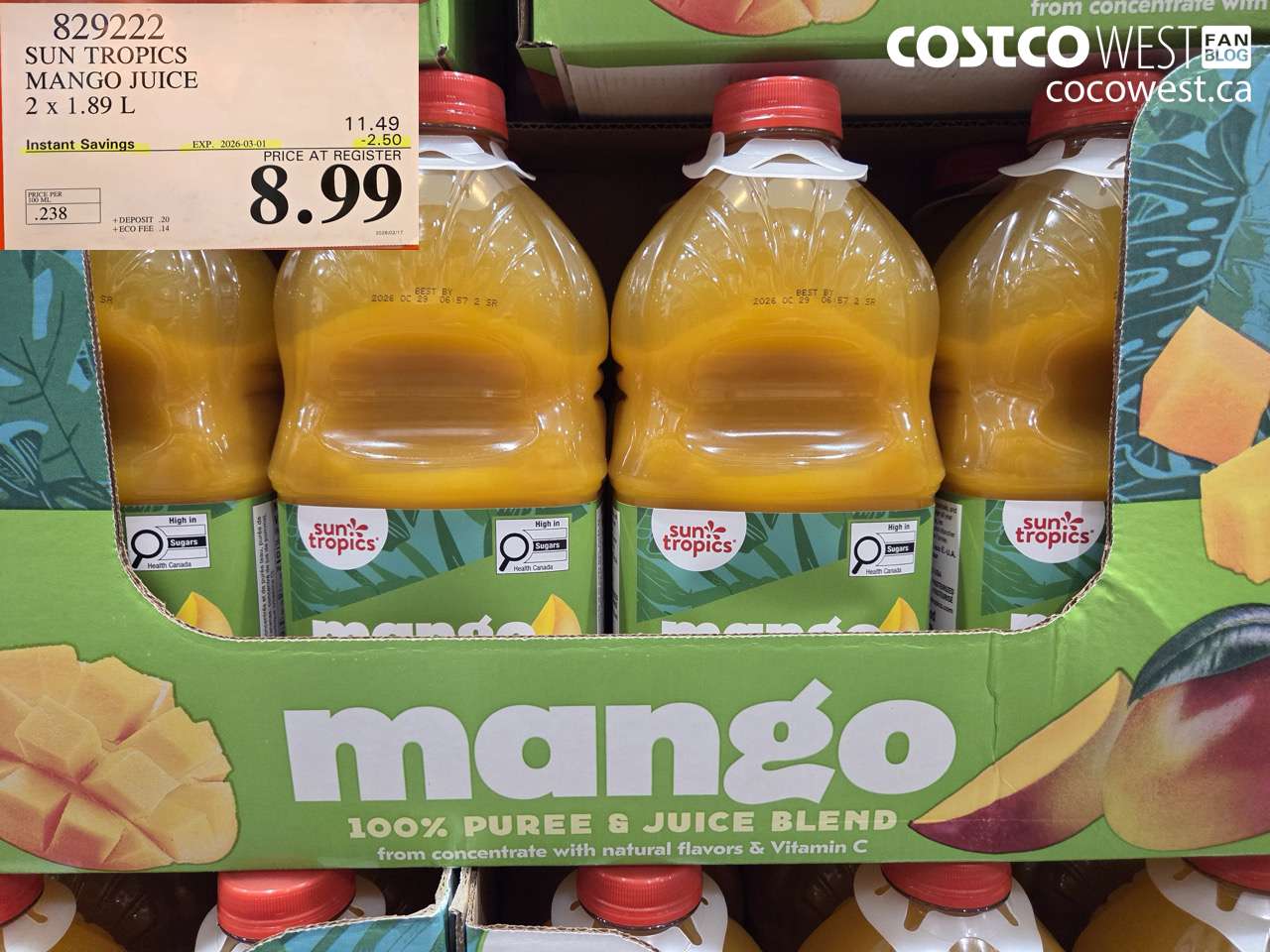 SUN TROPICS MANGO JUICE 2 x 1.89 L