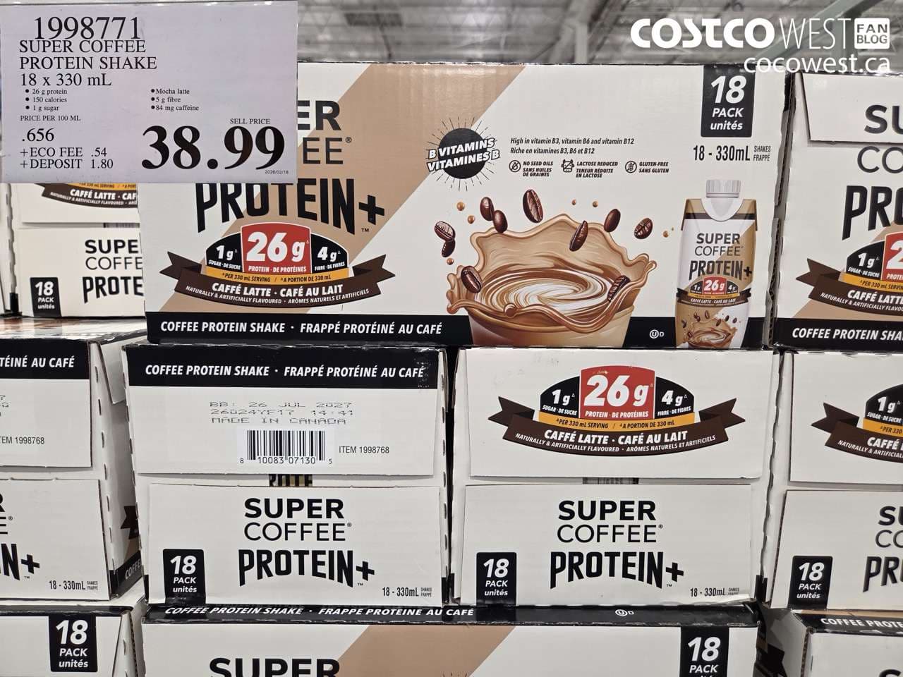 SUPER COFFEE PROTEIN SHAKE 18 x 330 mL