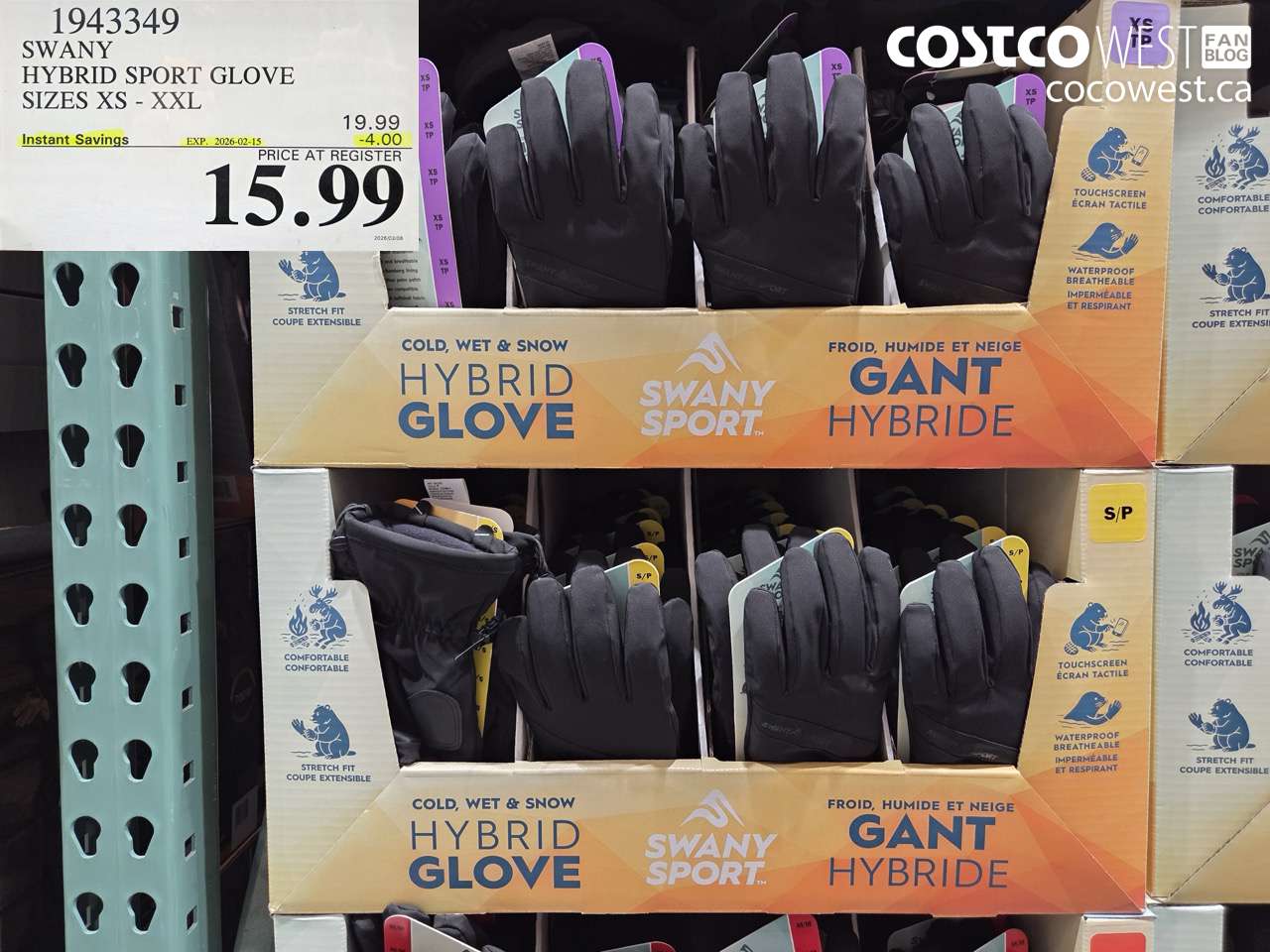 SWANY HYBRID SPORT GLOVE SIZES XS - XXL