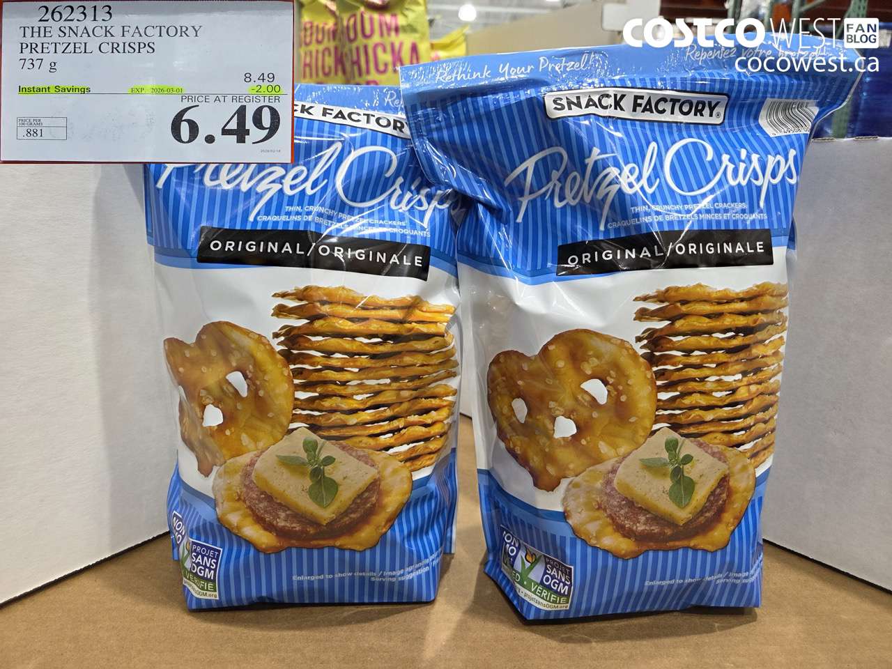 THE SNACK FACTORY PRETZEL CRISPS 737 g
