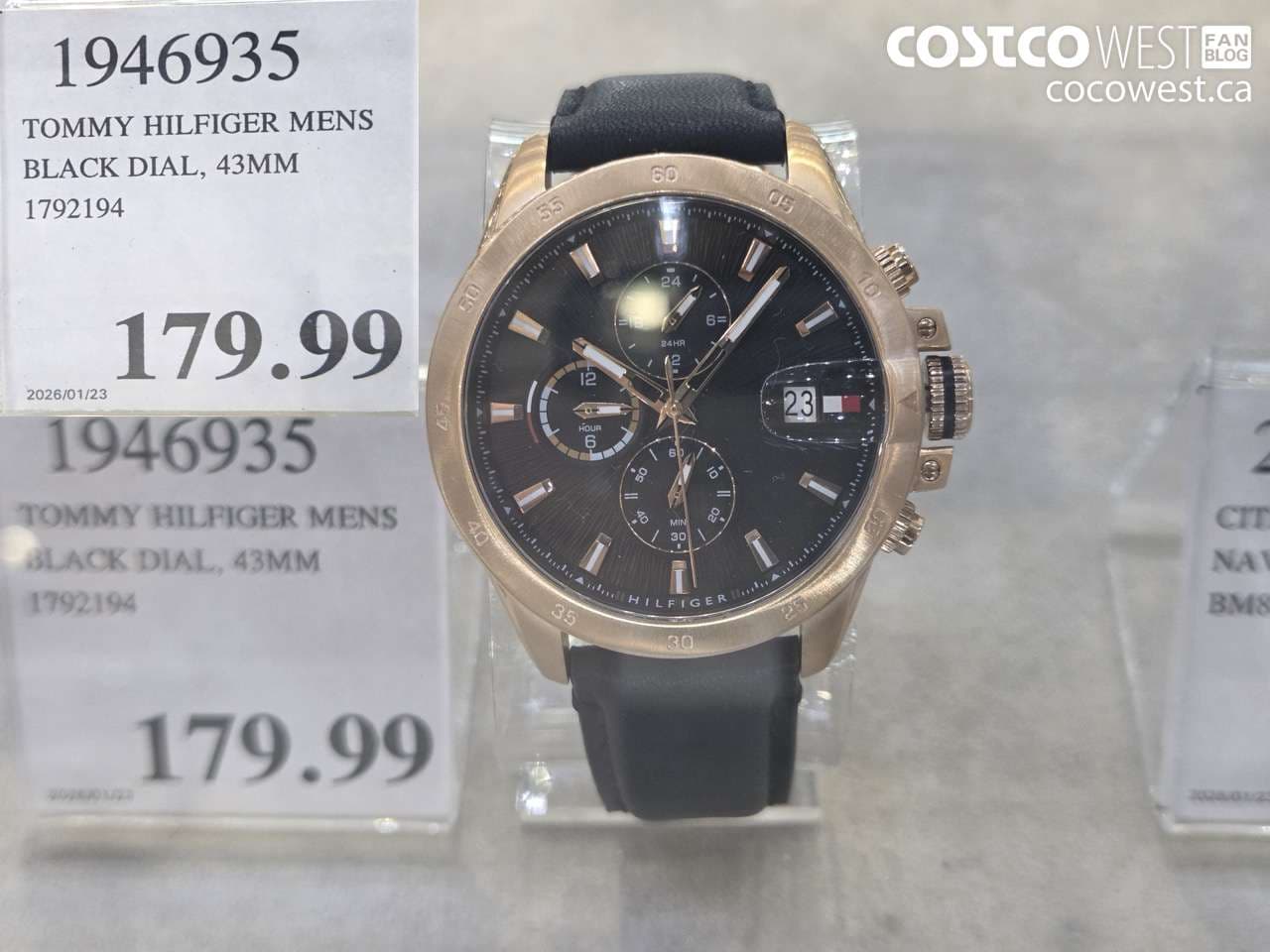 TOMMY HILFIGER MENS BLACK DIAL, 43MM 1792194