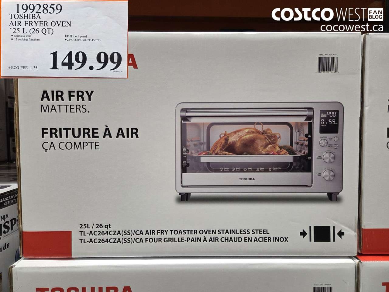 TOSHIBA AIR FRYER OVEN 25 L (26 QT)