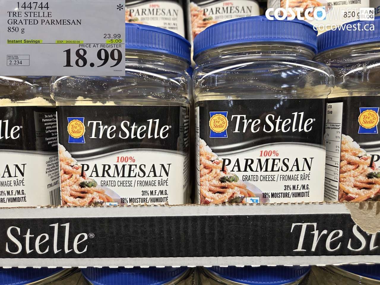 TRE STELLE GRATED PARMESAN 850 g