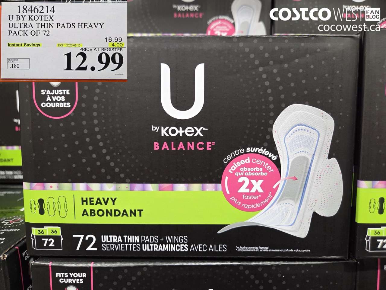 U BY KOTEX ULTRA THIN PADS HEAVY PACK OF 72