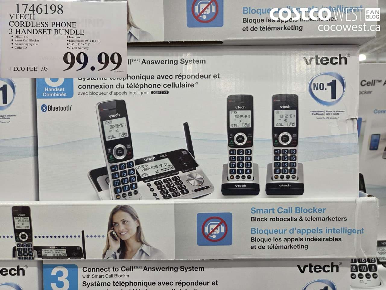 VTECH CORDLESS PHONE 3 HANDSET BUNDLE