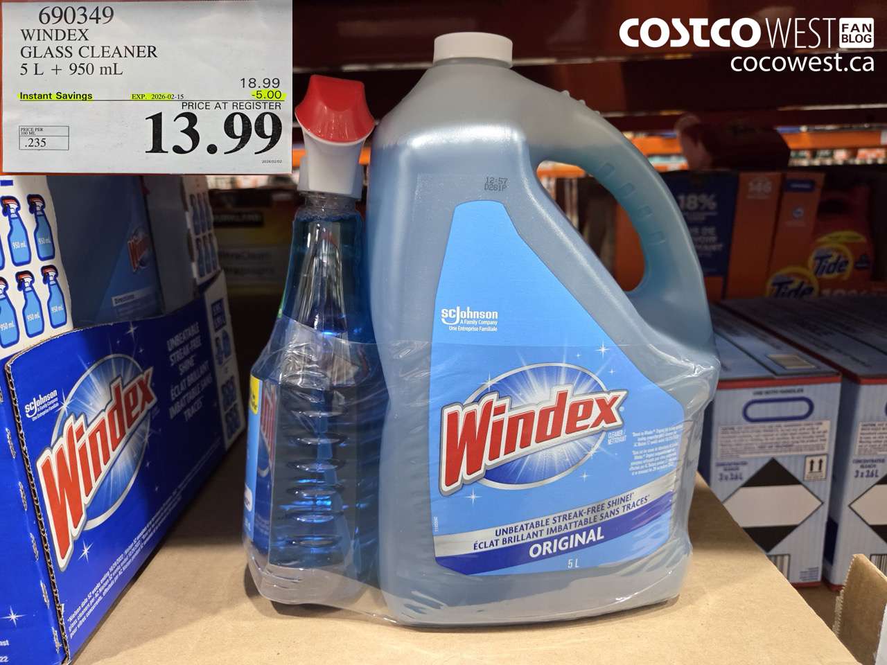 WINDEX GLASS CLEANER 5L + 950ML