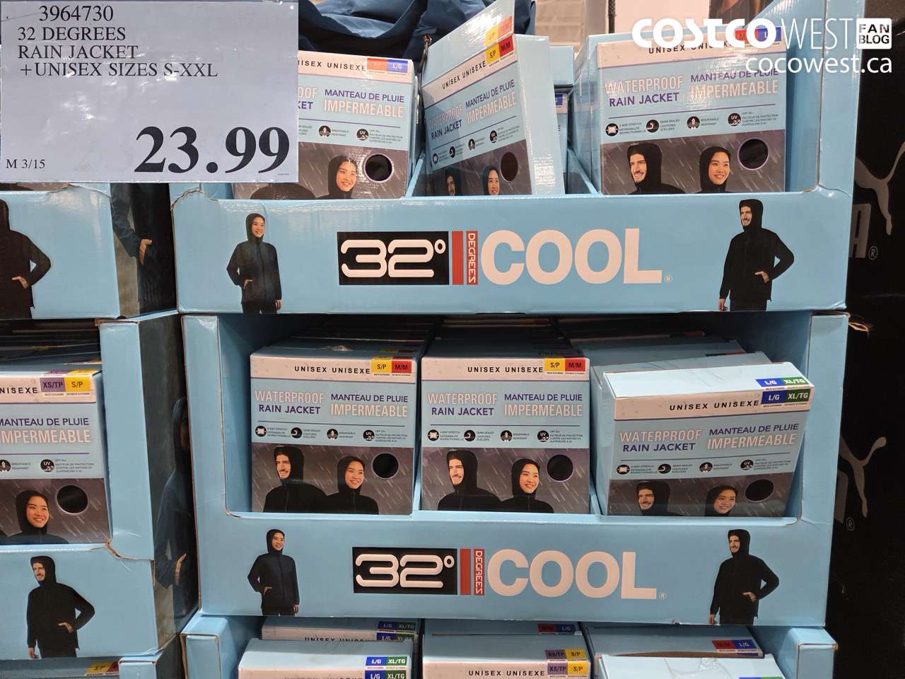 32 degrees rain jacket  unisex sizes sxxl