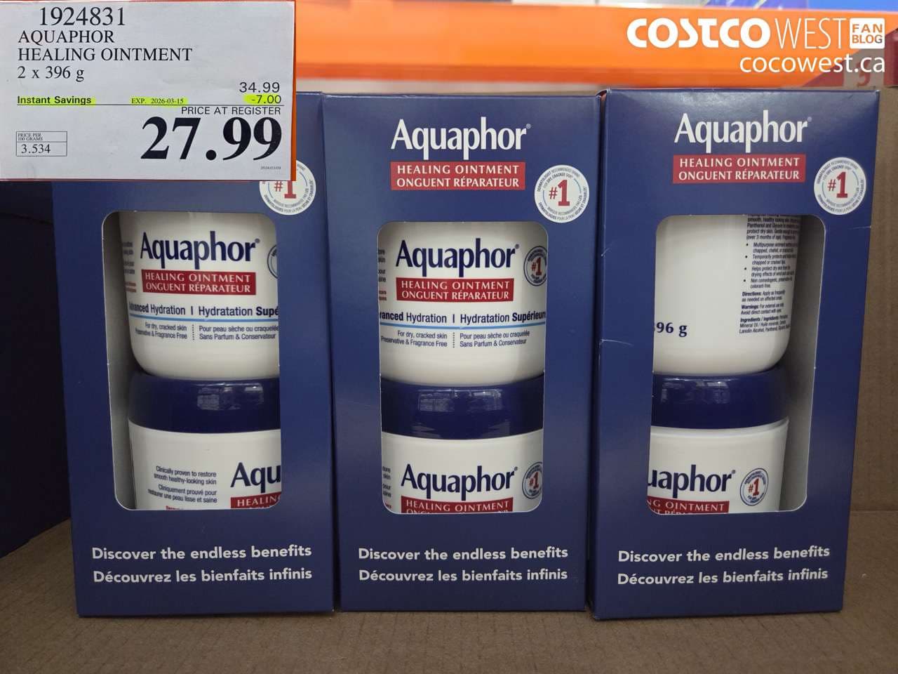 AQUAPHOR HEALING OINTMENT 2 X 396G
