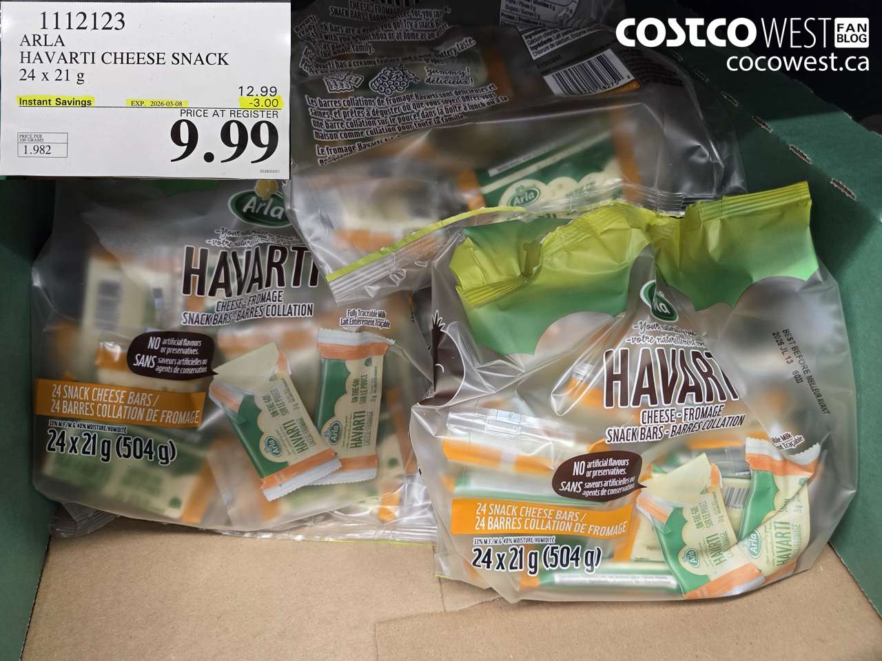 ARLA HAVARTI CHEESE SNACK 24 X 21G