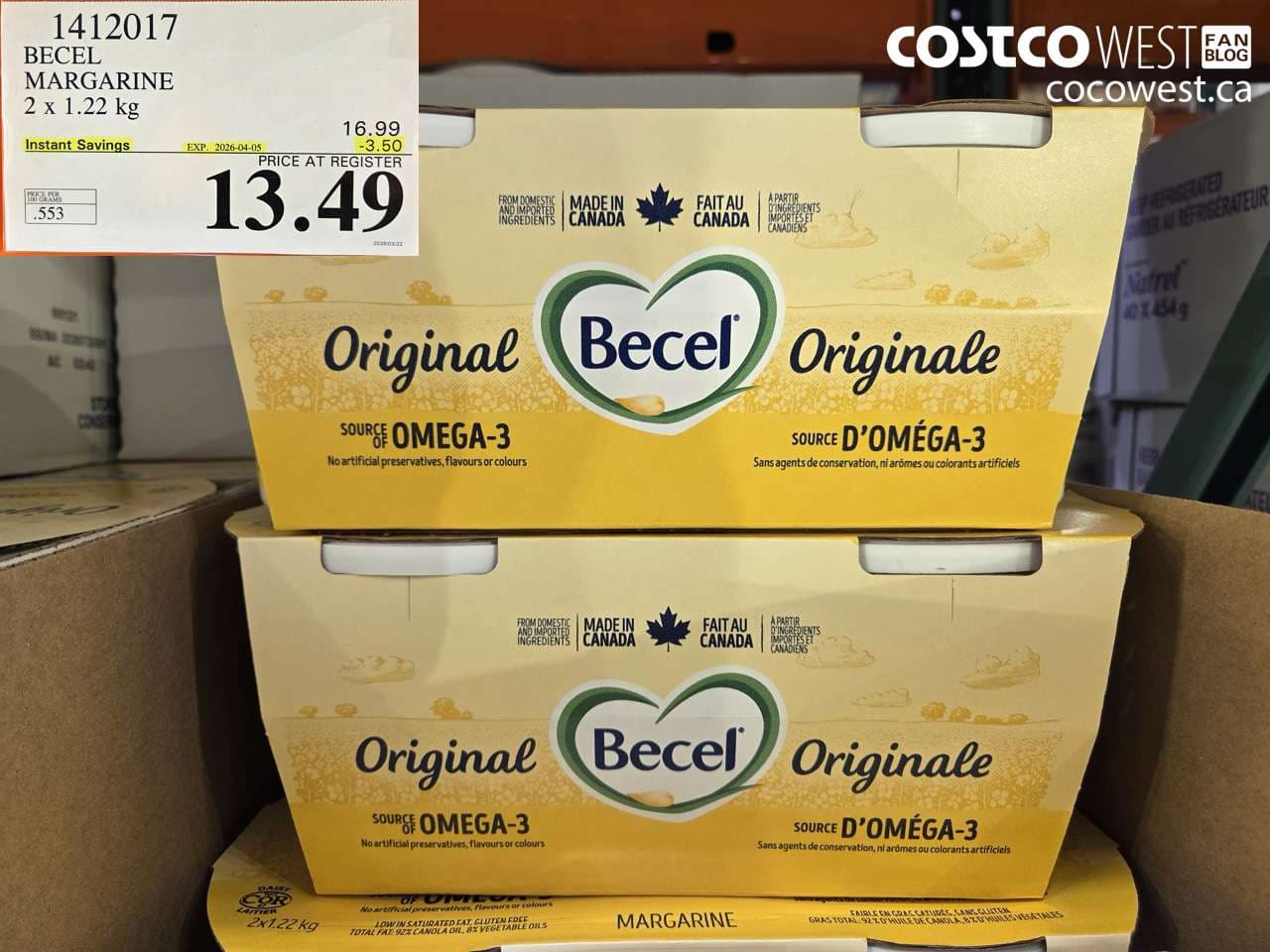 BECEL MARGARINE 2 X 1.22 KG