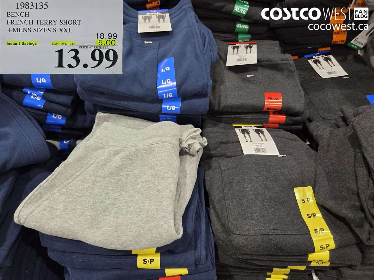 BENCH FRENCH TERRY SHORT + MENS SIZES S-XXL