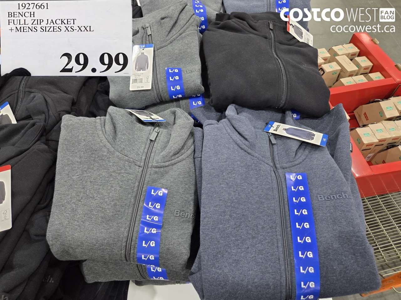 bench full zip jacket  mens sizes xsxxl