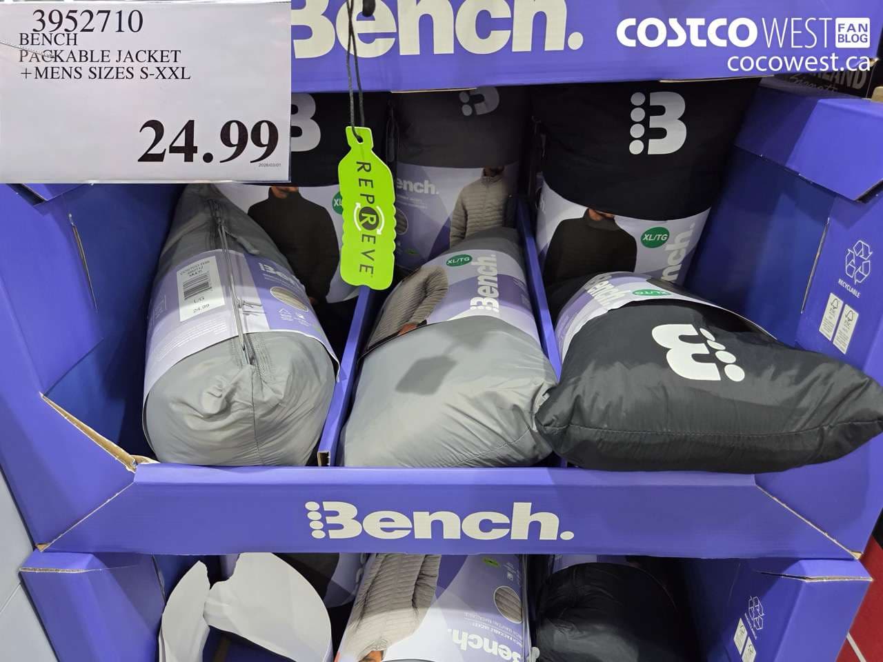 BENCH PACKABLE JACKET + MENS SIZES S-XXL