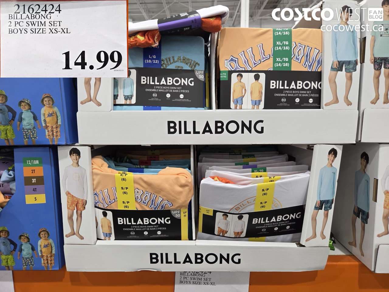 BILLABONG 2 PC SWIM SET BOYS SIZE XS-XL