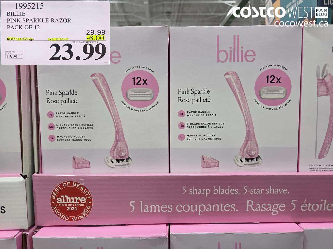 billie pink sparkle razor pack of 12