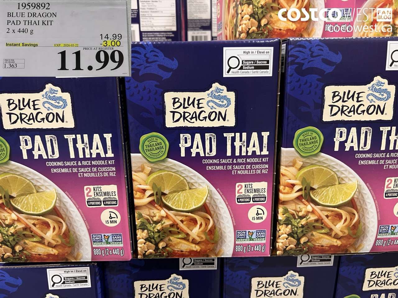 BLUE DRAGON PAD THAI KIT 2 X 440 G