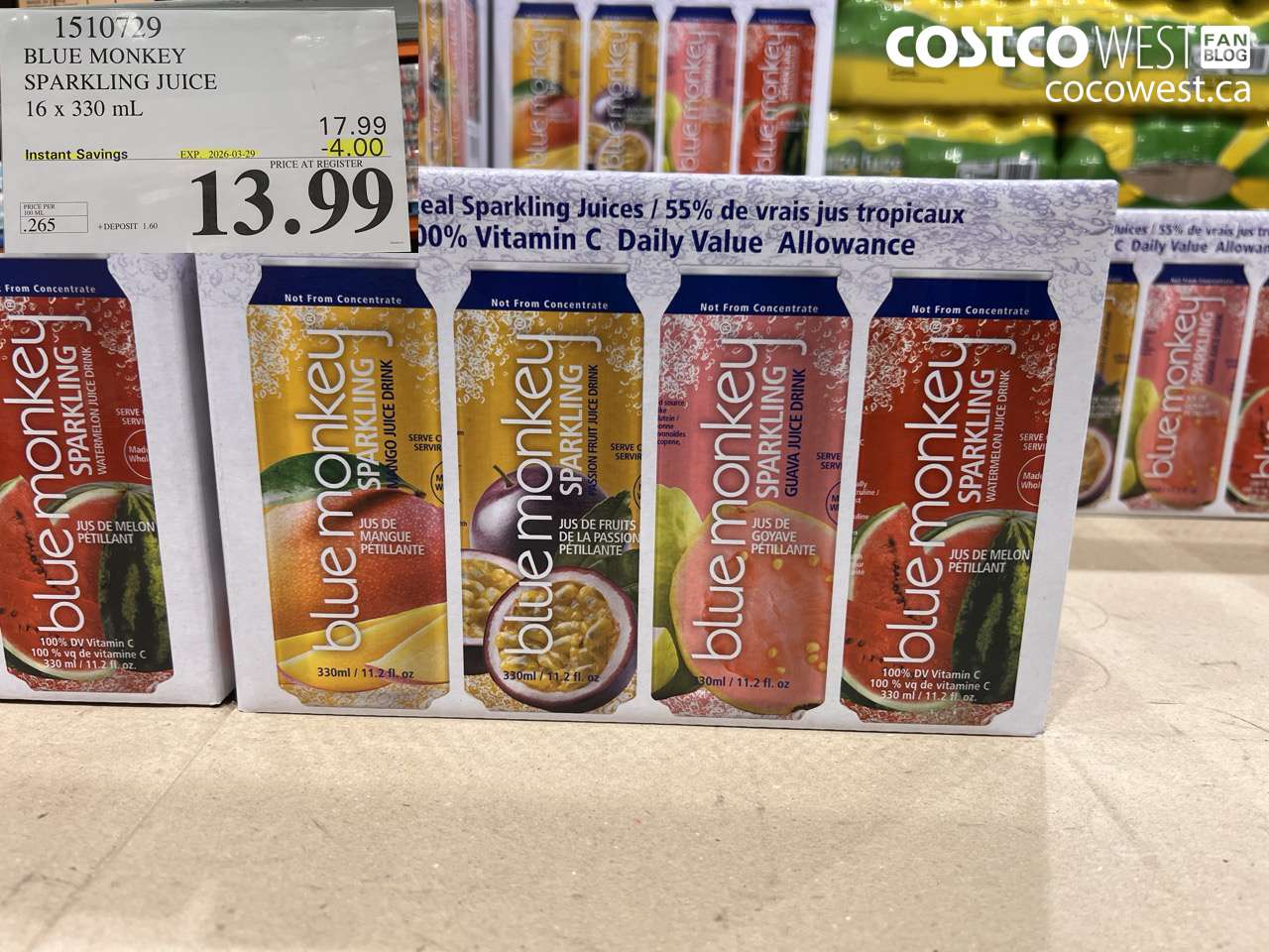 BLUE MONKEY SPARKLING JUICE 16 X 330 ML