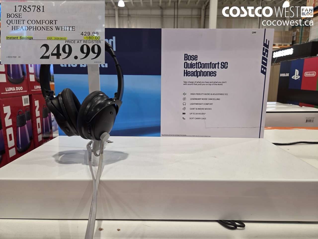 BOSE QUIETCOMFORT HEADPHONES WHITE