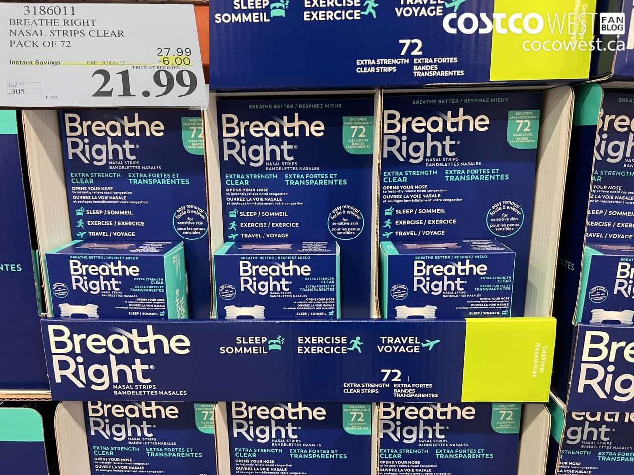 BREATHE RIGHT NASAL STRIPS CLEAR PACK OF 72