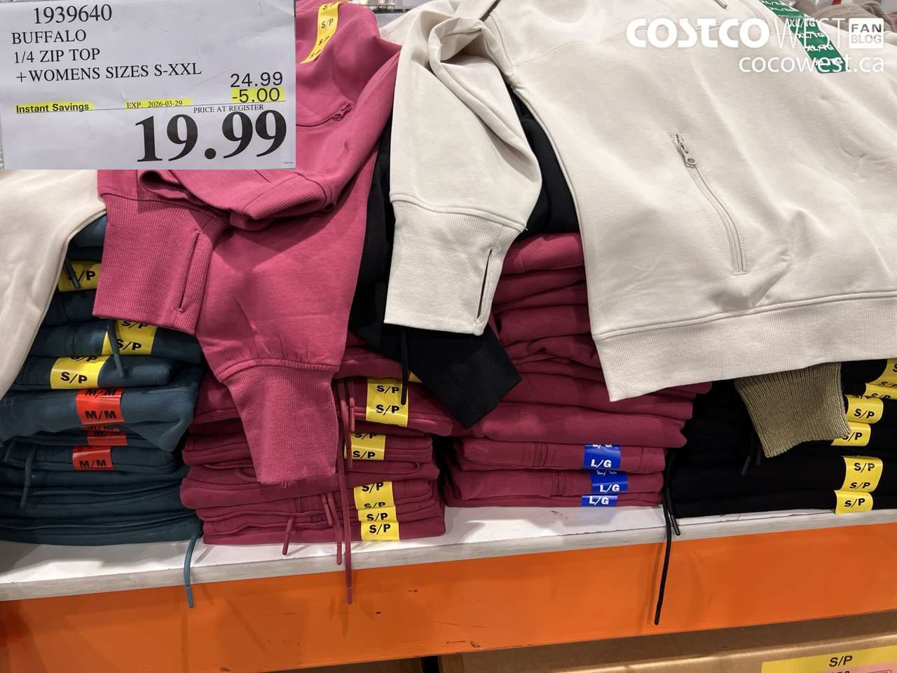 BUFFALO 1/4 ZIP TOP WOMENS SIZES S-XXL