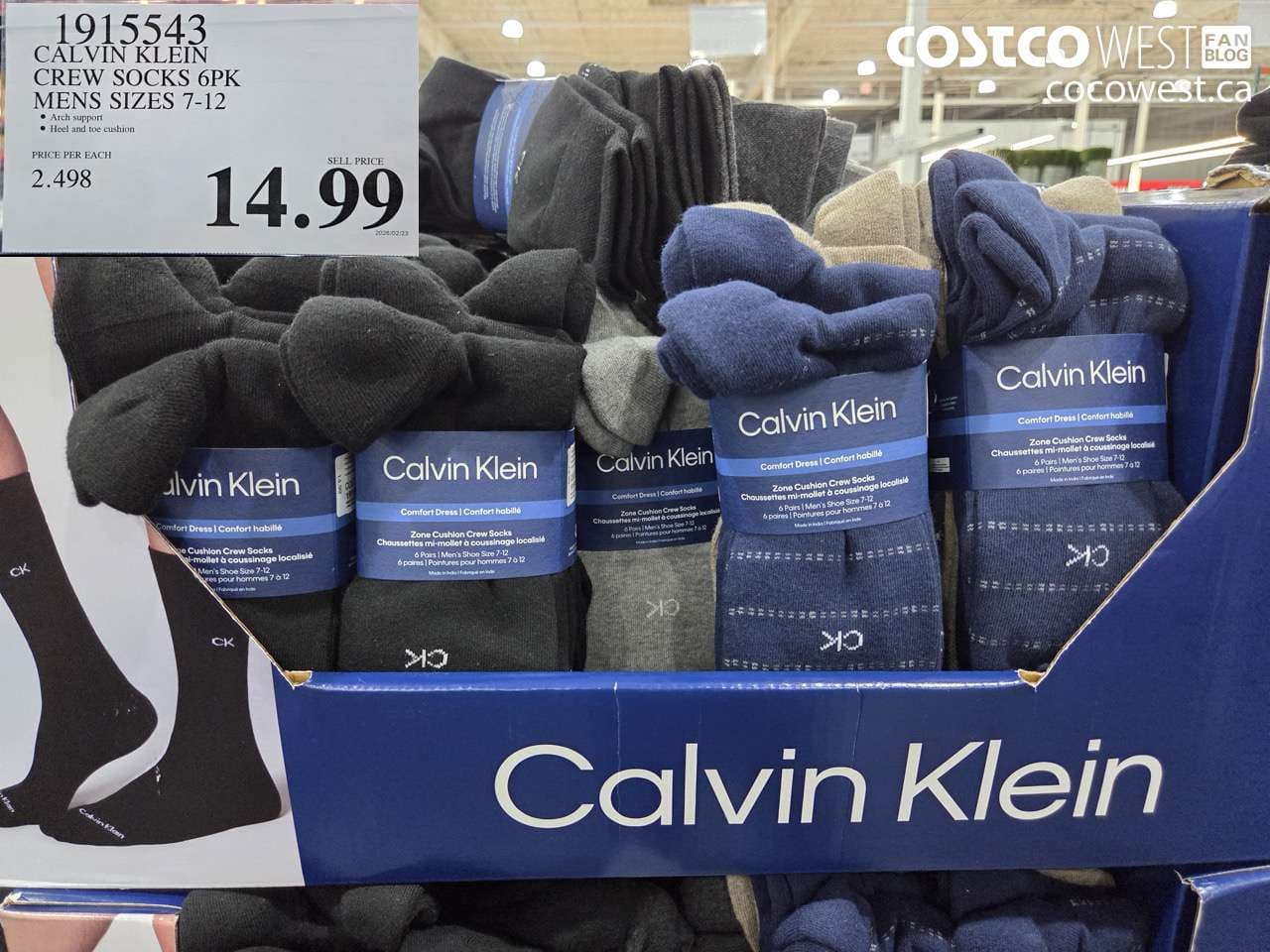 CALVIN KLEIN CREW SOCKS 6PK MENS SIZES 7-12