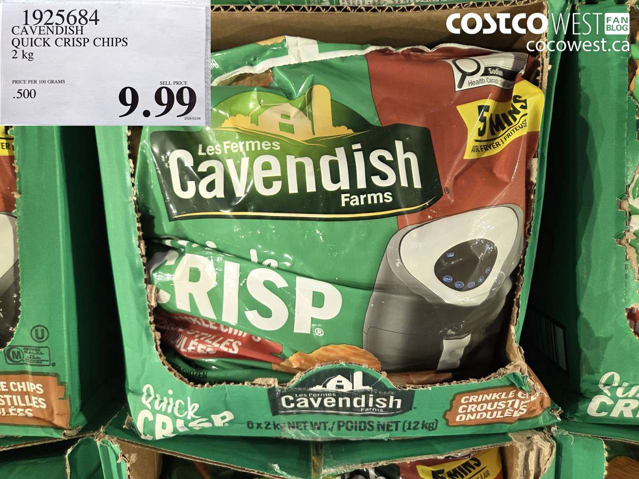 CAVENDISH QUICK CRISP CHIPS 2 KG