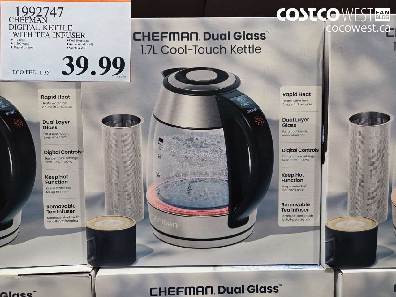 CHEFMAN DIGITAL KETTLE WITH TEA INFUSER