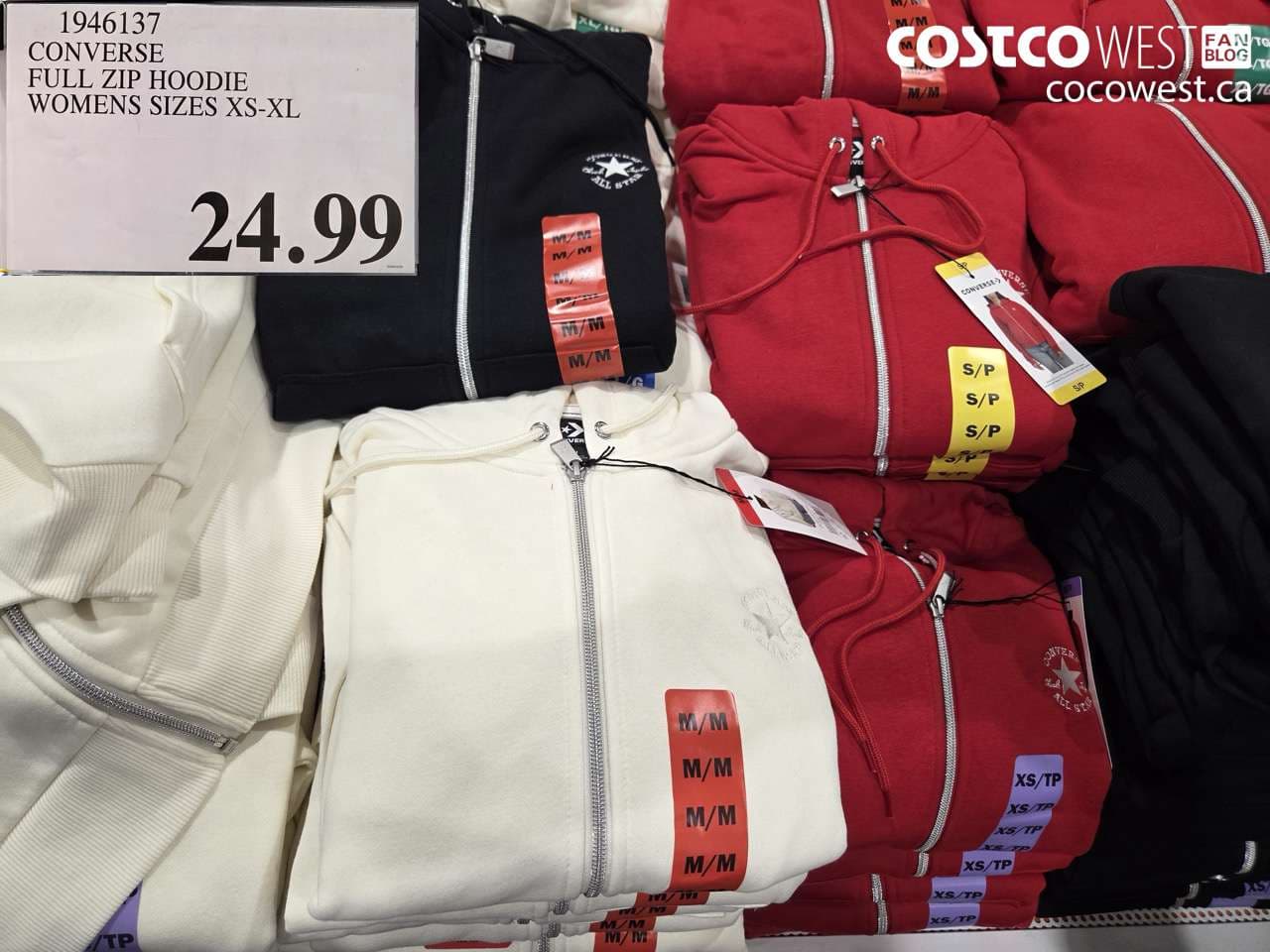 CONVERSE FULL ZIP HOODIE WOMENS SIZES XS-XL