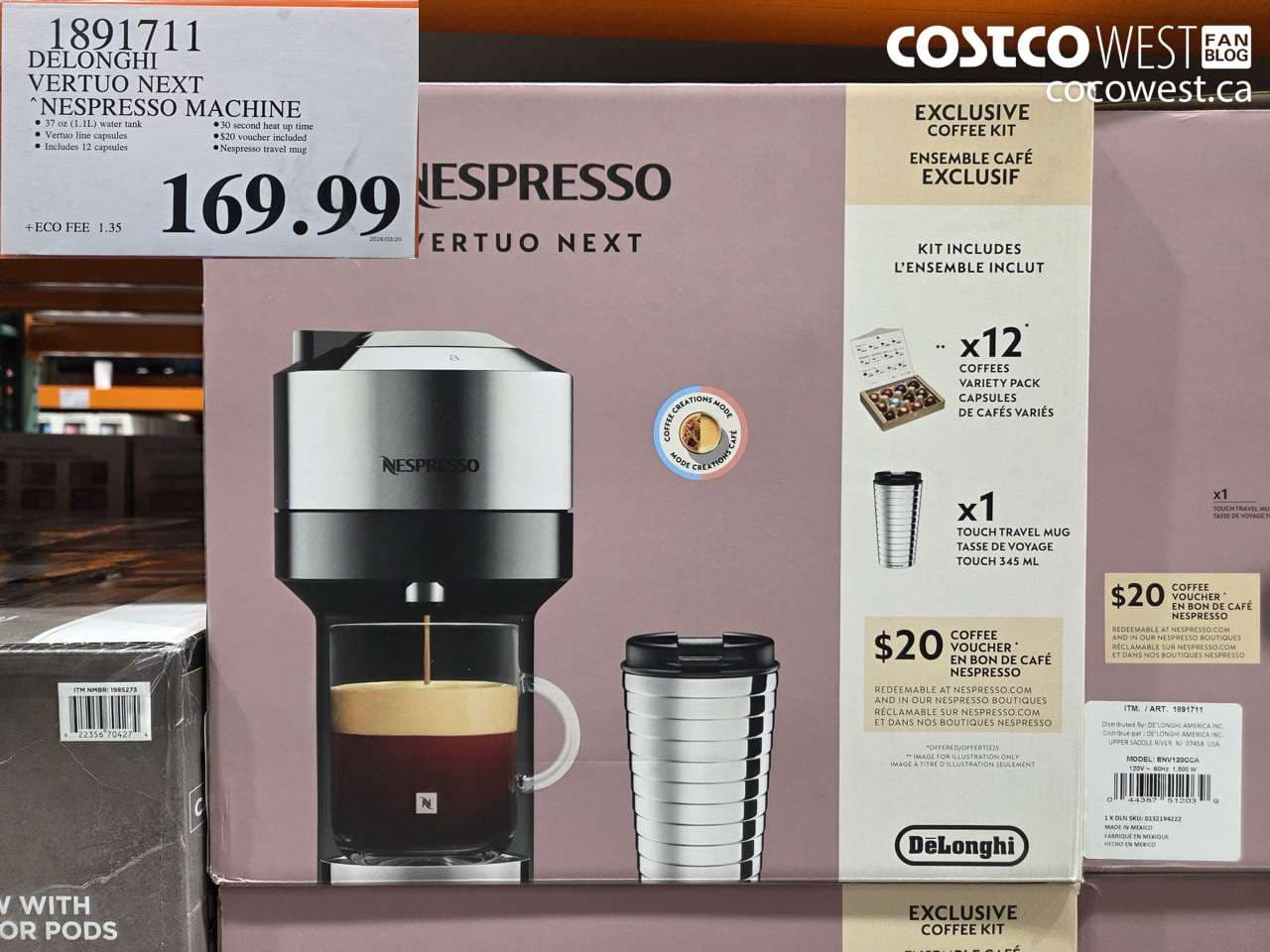 DELONGHI VERTUO NEXT NESPRESSO MACHINE