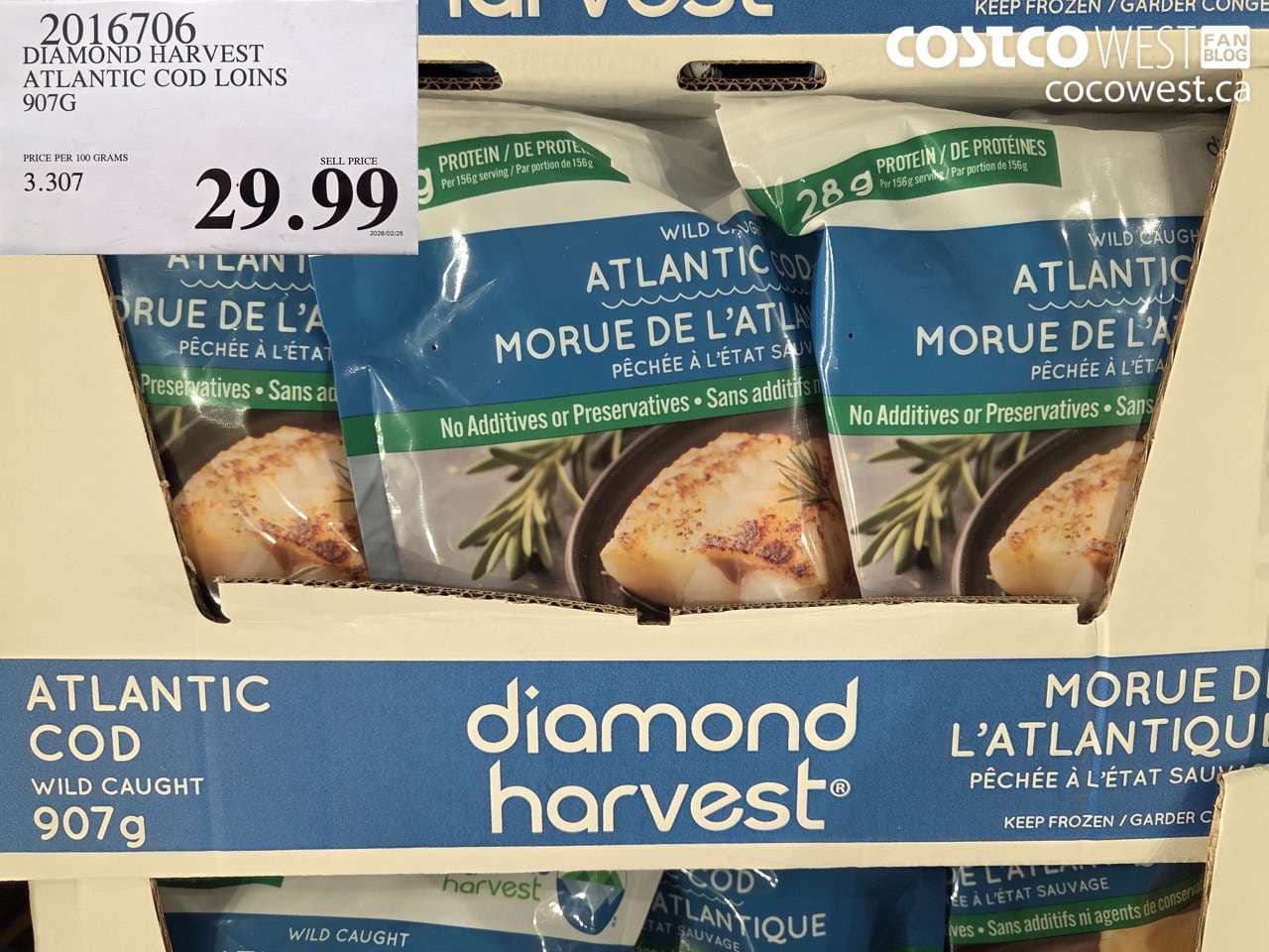 DIAMOND HARVEST ATLANTIC COD LOINS 907G