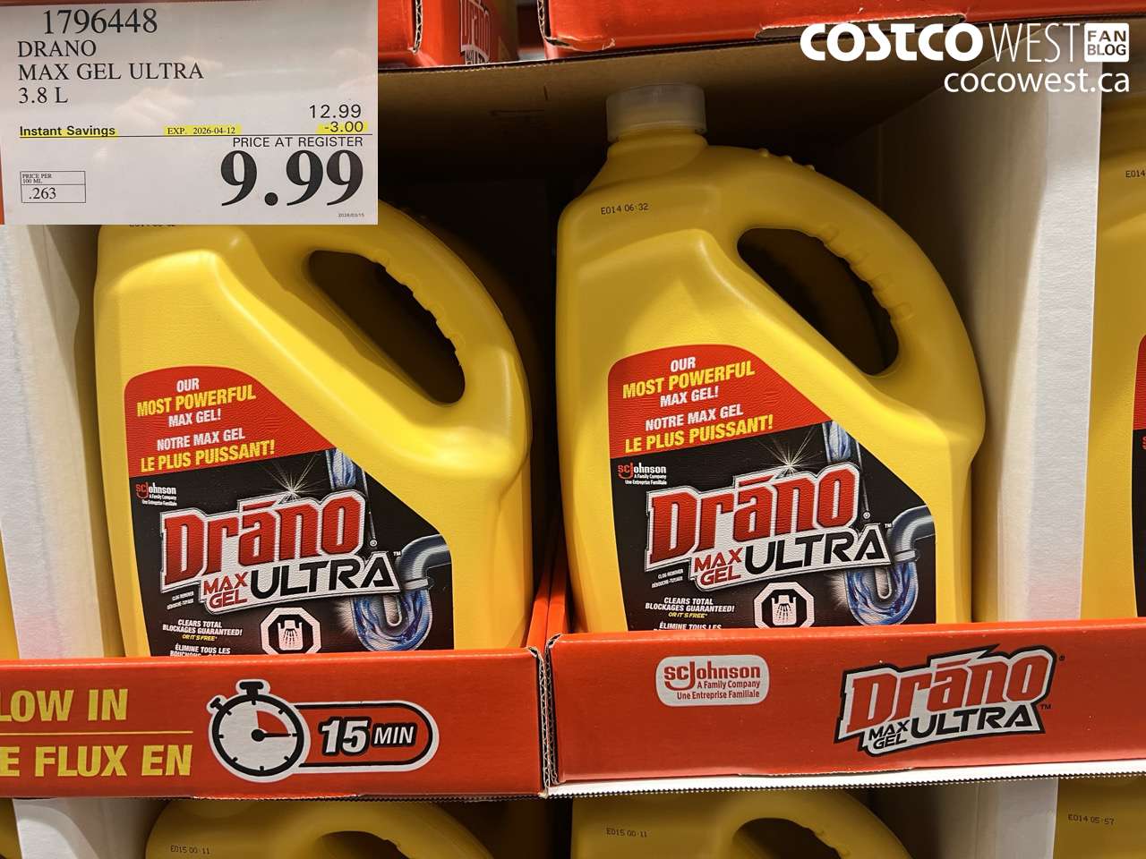 DRANO MAX GEL ULTRA 3.8 L