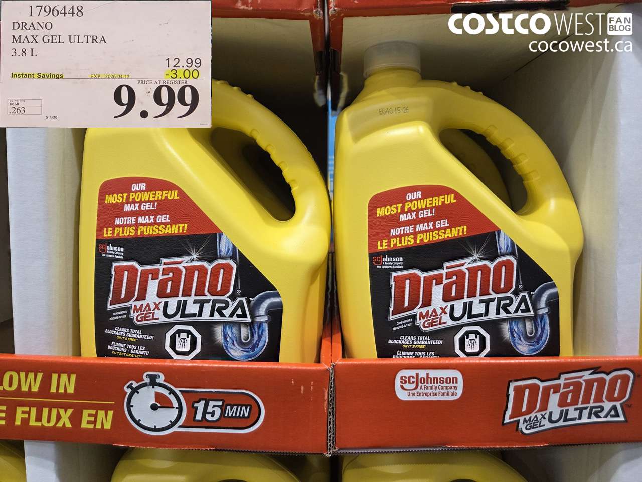 DRANO MAX GEL ULTRA 3.8 L