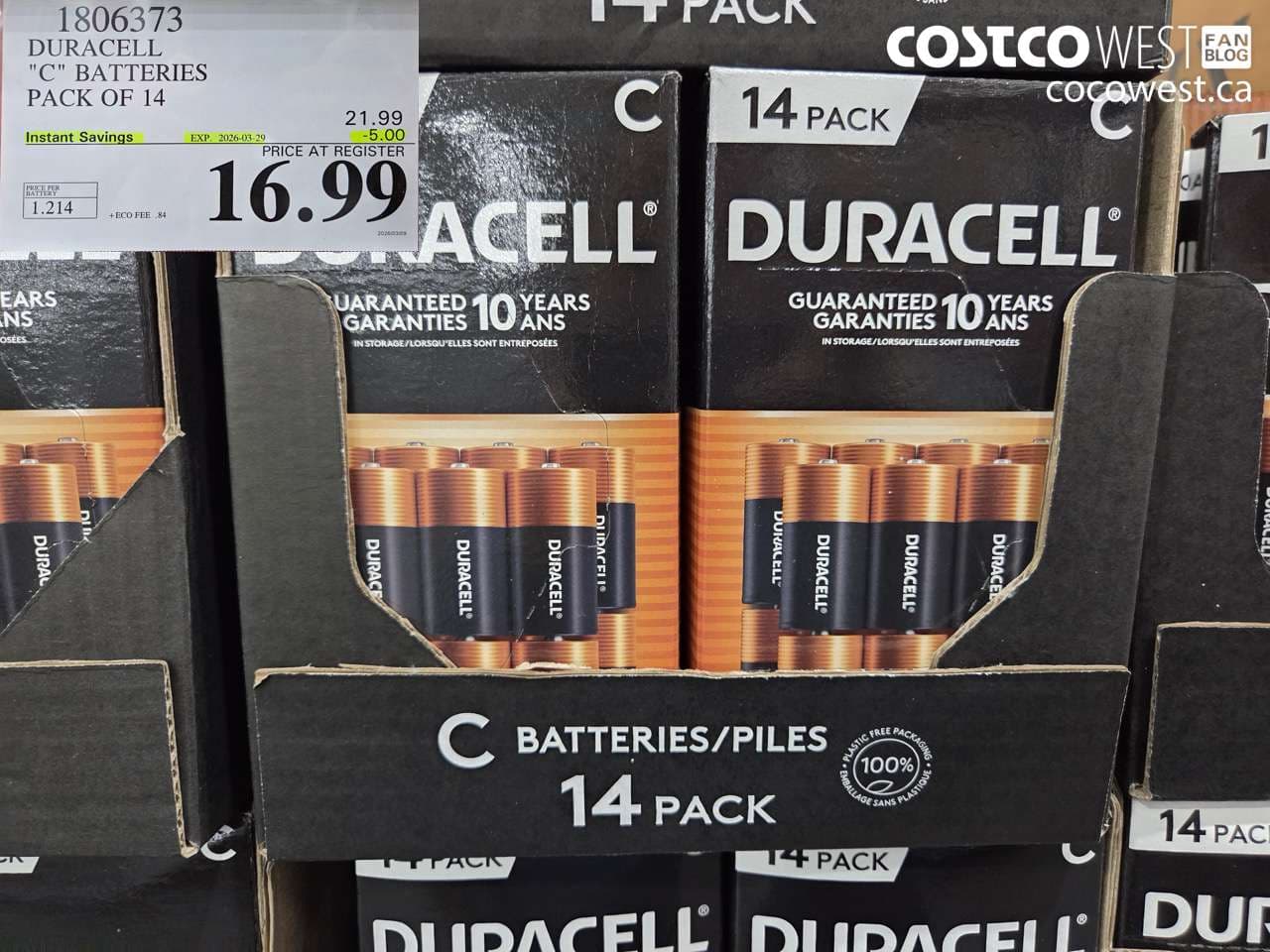 DURACELL “C” BATTERIES PACK OF 14