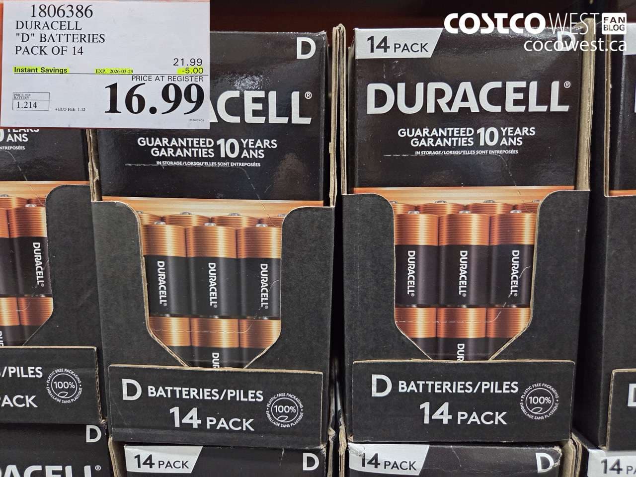 DURACELL “D” BATTERIES PACK OF 14