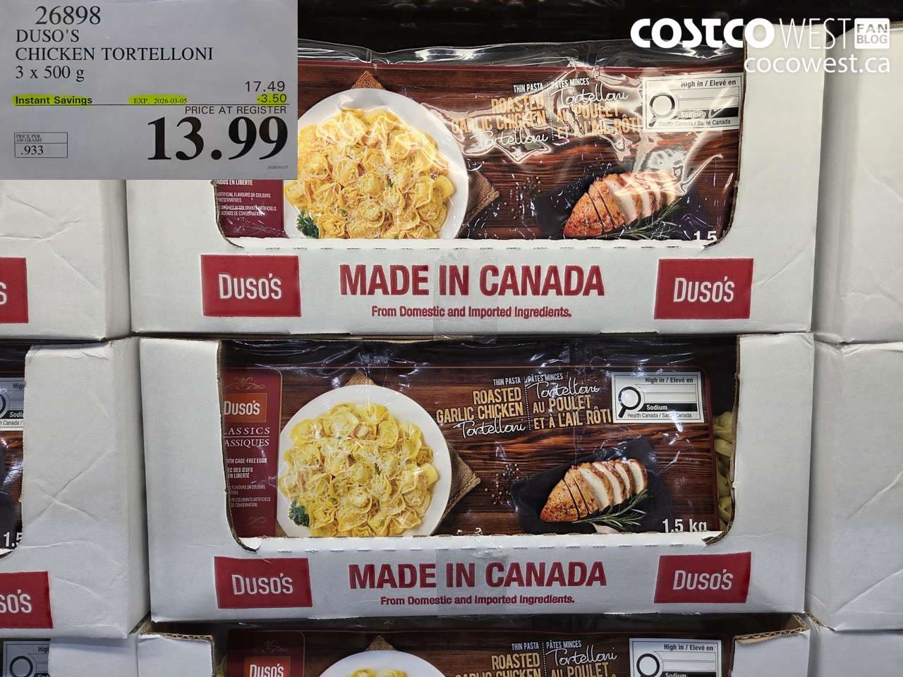 dusos chicken tortelloni 3 x 500 g