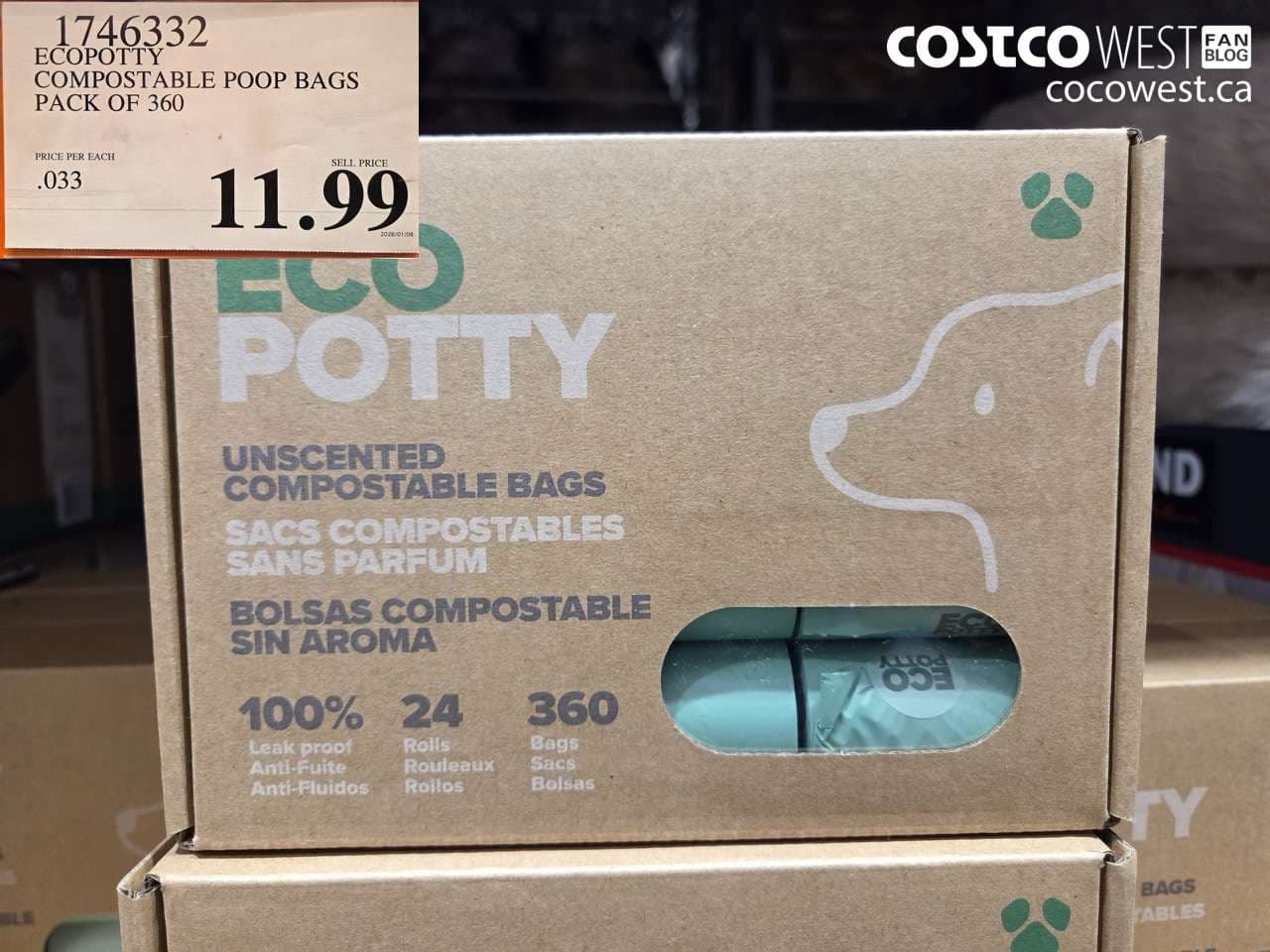 ECOPOTTY COMPOSTABLE POOP BAGS PACK OF 360